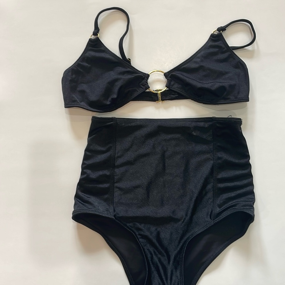 Black two piece bathing suit